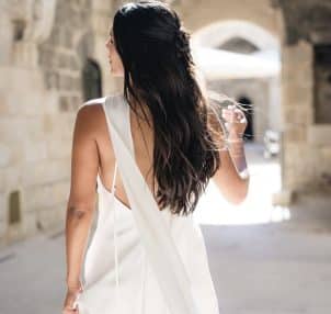 שמלת כלה קולר סאטן